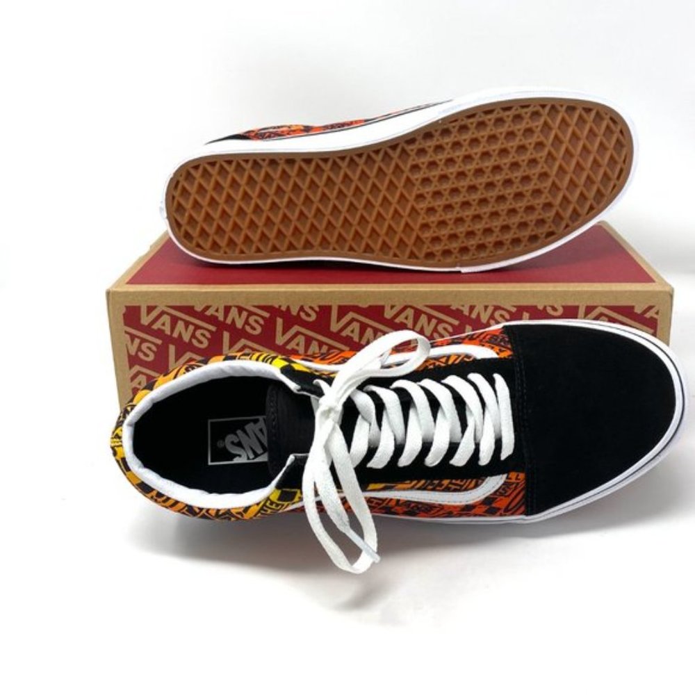 Mega Salevans Old Skool Logo Flame Suede Canvas Shoes Women's Vn0a4u3b2n5 View 3